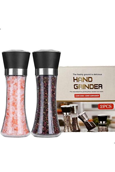 X SPRING Pepper Grinder, Premium Pepper and Salt Grinder Set of 2, Refillable Sea Salt, Black Pepper