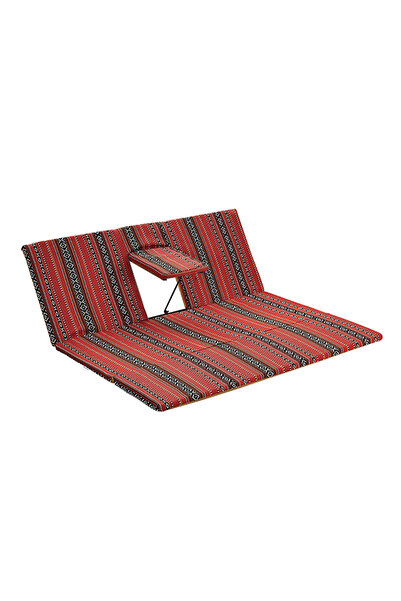 Lawazim Saudi Folding Floor Chair 122x118x4cm Heritage-Style Ground Seat with Backrest and Armrests