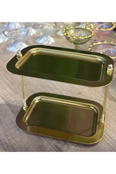 PONCİKPAZAR Akrilik Dekoratif Renk Katlı 6 Lı Lokumluk Kahve Yani Sunumluk