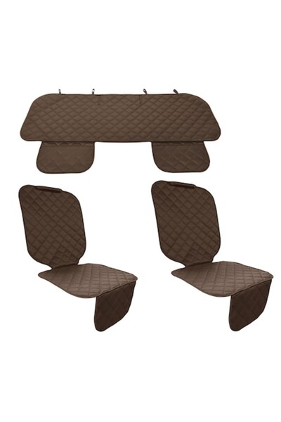 Metru Patrat Set 3 Auto Seat Protectors, Universal, Brown, Quilted
