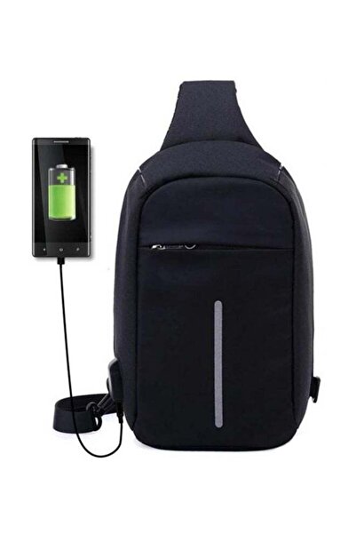 Generic Anti Theft Travel Bag With USB Charging Black