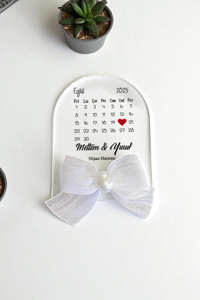 Hediyelen Söz Nişan Düğün Hediyesi Oval Tamamen Şeffaf Pleksi Magnet (10 Adet)