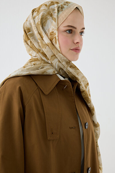 cs camellia scarf Σάλι από μεταξωτό κρεπ Φλωρεντίας - Βουτυρίου Ξανθό