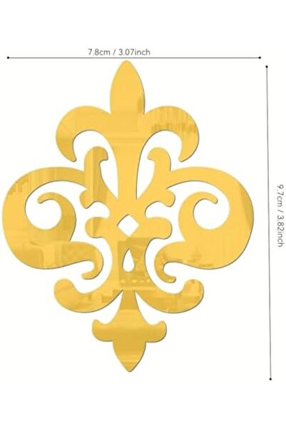 Slasa 40 Golden Acrylic Fleur-de-Lis Reflective Wall Stickers by