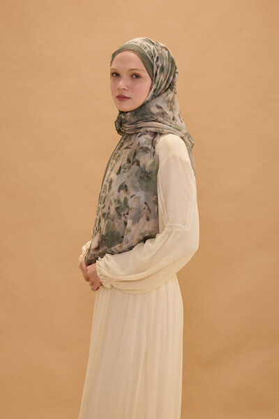 cs camellia scarf Şal Tokyo Rami - Kaki