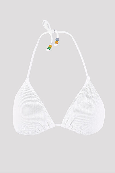 LOYA Beyaz Square Wick Üçgen Tek Üst Bikini