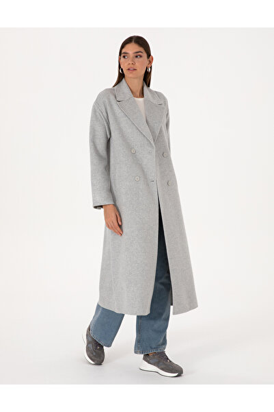 Pierre Cardin Light Gray Melange Cashmere Coat 50308929-Vr091