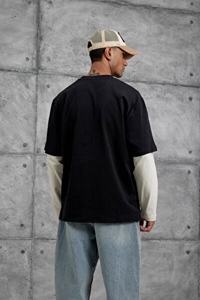 NOMARC Μαύρο φούτερ Goodvısıon με τύπωμα με υπερμεγέθη σχέδιο με μονόχρωμο σχέδιο