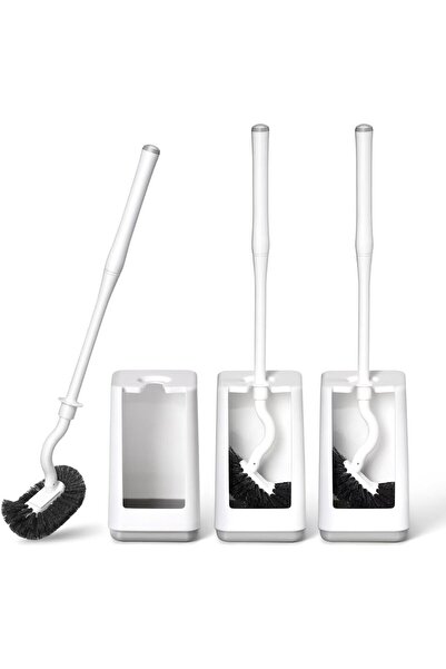 Yelejoy مجموعة من 3 فرشاة حمام مع حامل، مصنوعة من البلاستيك القوي بمقبض طويل،...