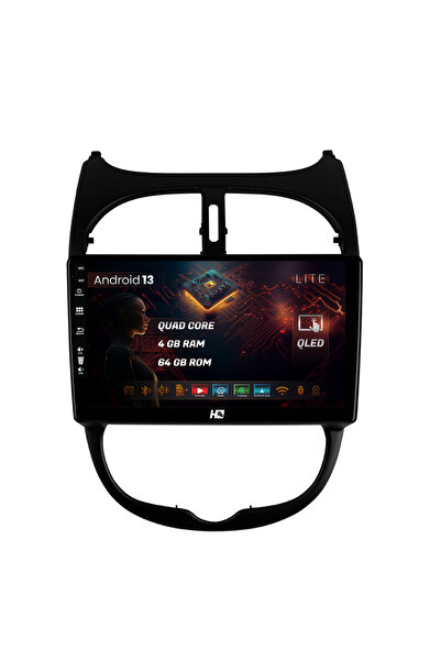 HUB64 Navigatie Peugeot 206 (1998-2012), 4GB RAM, Quadcore, Carplay, Android ...