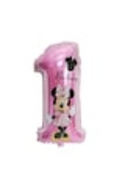 OEM Balon folie cifra 1 Minnie Mouse, 71x39cm, set aniversar