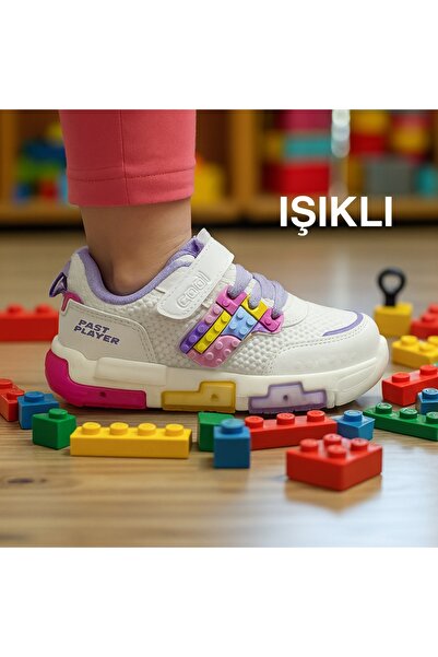 JOJO KIDS Girls' Light-Soled Leather Sneakers, Velcro Orthopedic Sneakers