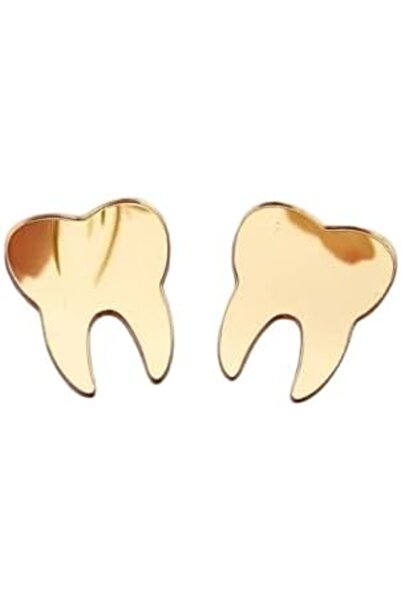 Slasa 50 Pieces of Golden Tooth-Shaped Acrylic Cutouts by
