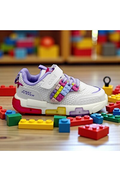 JOJO KIDS Girls' Light-Soled Leather Sneakers, Velcro Orthopedic Sneakers