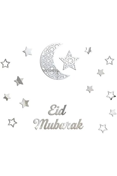 Slasa Acrylic Mirror Wall Stickers - Moon and Stars Design by - 15 × 20 cm