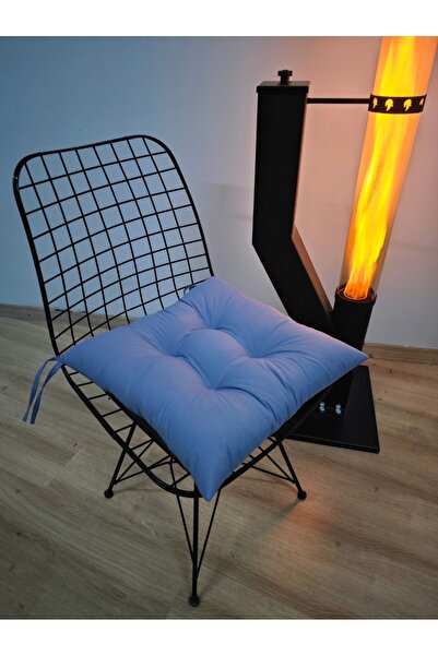 FELIX HOME Pofidik Sandalye Minderi Özel Dikişli Bağcıklı Orjinal İndigomavi Desensiz Seri 40x40 Cm (1 ADET)