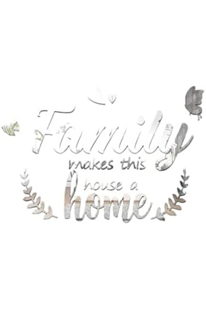 Slasa 3D Acrylic Wall Stickers (35 x 55 cm) - Quote 'Family Make This a Home' with Butterflies, Hear