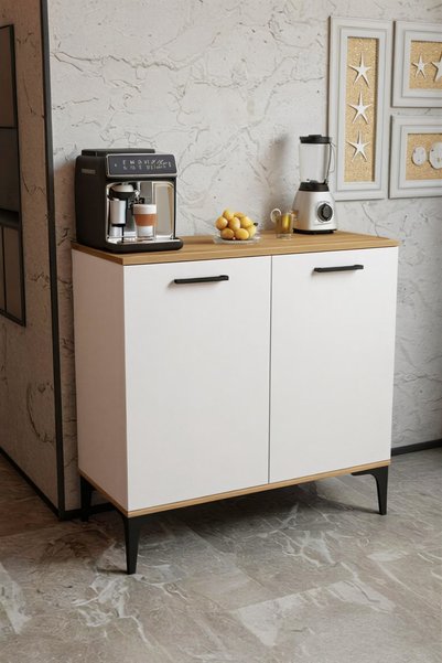 Moonlife Mobilya Viola 2 Kapaklı Mutfak,Kiler Dolabı,Kahve Köşesi Çok Amaçlı Dolap