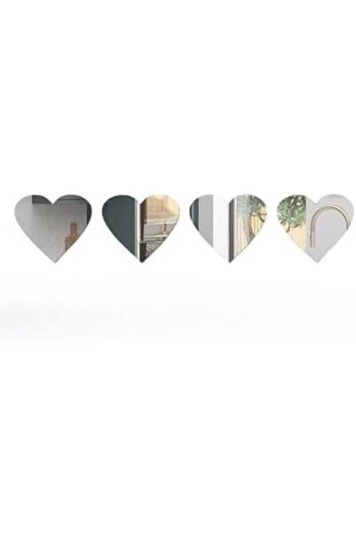 Slasa Reflective Heart Wall Stickers Set of 6 by - 3D Acrylic Love Stickers (6.5 Inch and 20 cm) | R
