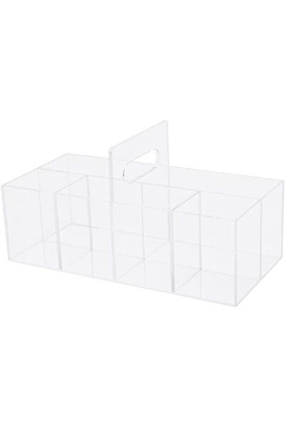 Slasa منظم مكياج أكريليك بمقبض من - حامل مستحضرات تجميل شفاف مع فواصل قابلة ل...