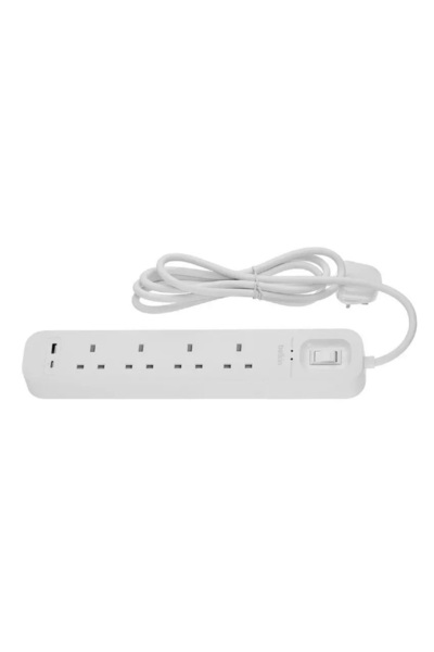 Belkin 4-Way Power Extension with 18W USB-A & USB-C Ports, 2M Cord