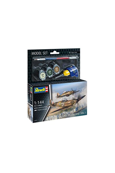 REVELL Aircraft Model Set Spitfire Mk.Ia Hurricane Mk.I Scara 1:144