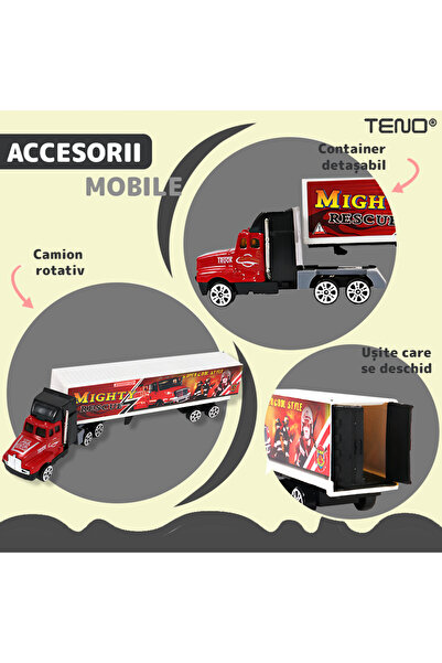 Teno Teno® Toy Transport Trailer Truck Set, for racing cars, 9 cars, black