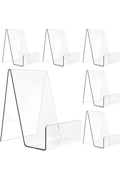 Slasa حامل كتب أكريليك من SLASA، 6 قطع - شفاف ومتين بلمسة نهائية مصقولة