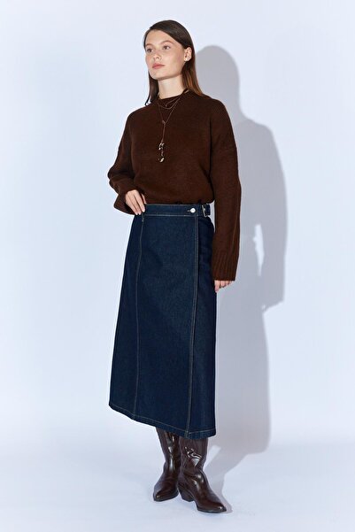 TENA Women's Rins Washed Side Buckle Anvalop Jean Skirt