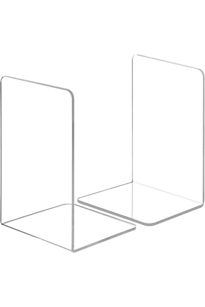 Slasa دعامات كتب أكريليك شفافة من - زوج واحد من دعامات الكتب الشفافة على شكل حرف L للأرفف، تصميم