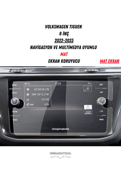 UniqAnatolia واقي شاشة غير لامع متوافق مع نظام الملاحة والوسائط المتعددة لسيارة فولكس فاجن تيجوان 2022-2023