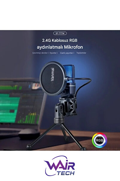 Wair Teknoloji Sf-777w 2.4g Kablosuz Oyun Masaüstü Rgb Işık Ve Blowout Mikrofon