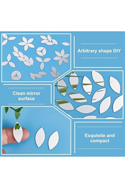 Slasa Self-Adhesive Reflective Mosaic Tile by - 24 × 10.5 mm, Small Acrylic Mirror Stickers for Cra