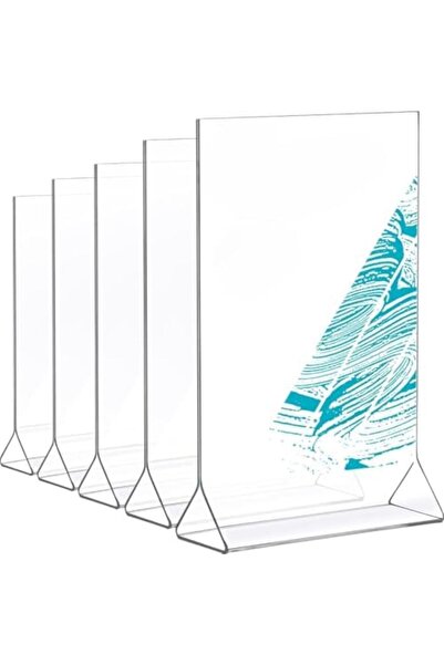 Slasa 12-Pack Clear Acrylic Sign Holders 5x7 – Double-Sided Display Stands fo...