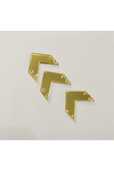 Slasa 50 Pieces of Reflective Gold Acrylic Rhinestones by - Mixed Sizes and Shapes - Double-Sided (G