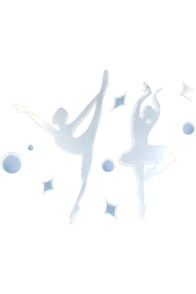 Slasa Three-Dimensional Acrylic Wall Sticker by - DIY Ballet Girl Wall Art | Silver | Size: 9.8 × 8