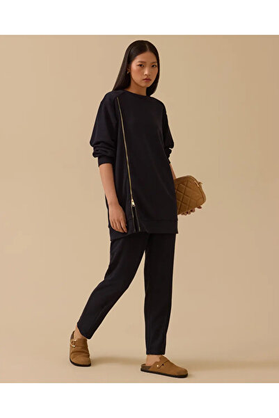 SCL Φούτερ με στρογγυλή λαιμόκοψη και λεπτομέρεια με φερμουάρ