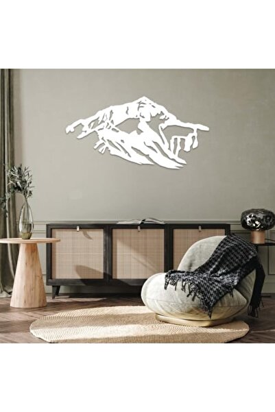 Slasa لوحة فنية جدارية من الأكريليك بتصميم جبل إيفرست - 30×15 بوصة - أبيض (لامع)