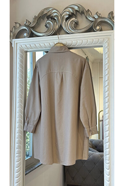 Invee Thin Denim Shirt - Beige