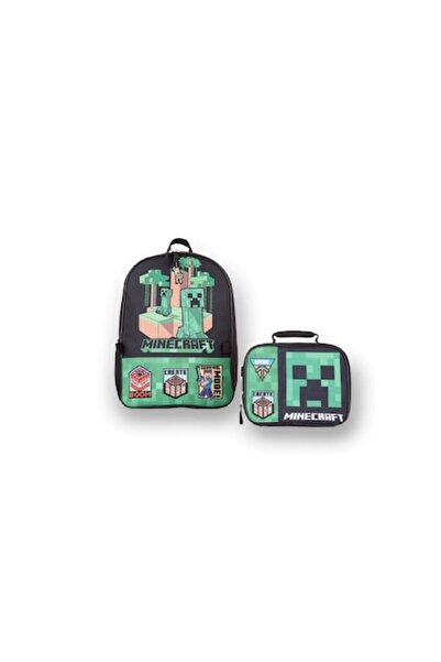 Bioworld Set 2 piese Rucsac Minecraft, Cutie de prânz, 40 cm, Multicolor