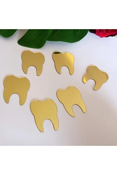 Slasa 50 Gold Tooth Mirror Stickers from - Acrylic Wall Decor for Clinic, Office, Scrapbook, Crafts,