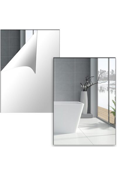 Slasa Self-adhesive Acrylic Mirror Tiles, 2mm Thickness, Flexible and Shatter-resistant, A4 Size, 2 Pieces