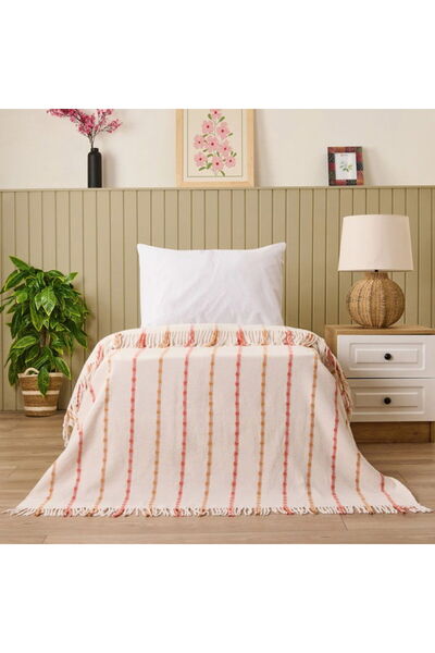 Evidea Soft Elvia Cotton Single Blanket - Cream - 150X200 cm