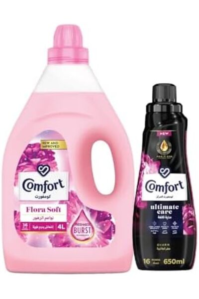 Comfort Concentrated Fabric Softener, Flora Soft & Charm, 4L + 650ml