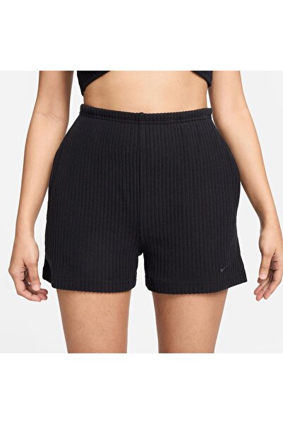 Nike Chill Rib High Rise Slim 3” Shorts Women's Slim Fit 7.5cm (Approx.) Ribbed Jersey Shorts Black