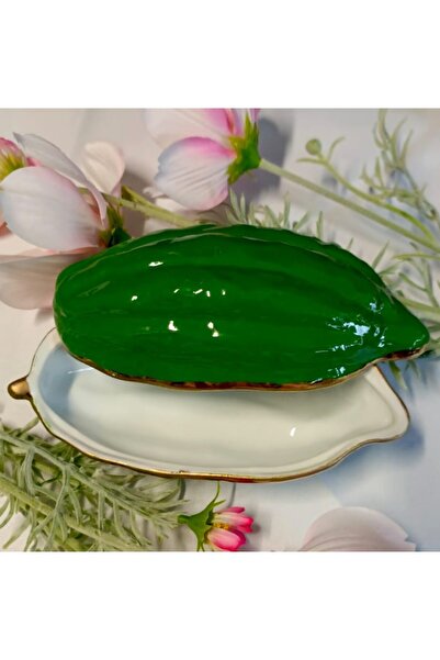 BY.RAYKA PORSELEN El Dekor Cocoa Bean Special Series Porcelain Hand Painting Presentation Plate