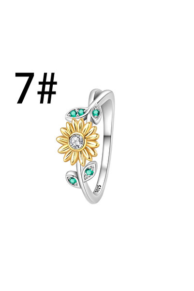 Choice PAR091-7 Original 925 Sterling Silver Sunflower Set Charms Flower Ring Earrings Beads Pendants Fit