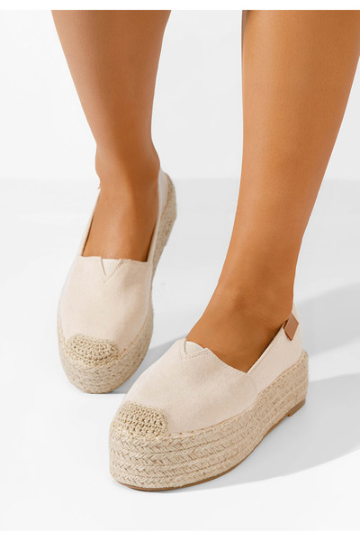 B T Shoes Béžové dámské espadrilky Laguna