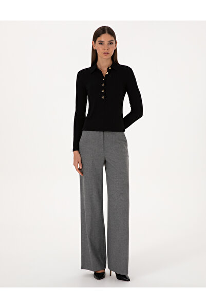 Pierre Cardin Black Slim Fit Knitted Blouse 50309153-Vr046