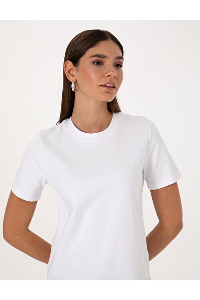 Pierre Cardin White Regular Fit Basic T-Shirt 50310543-Vr013